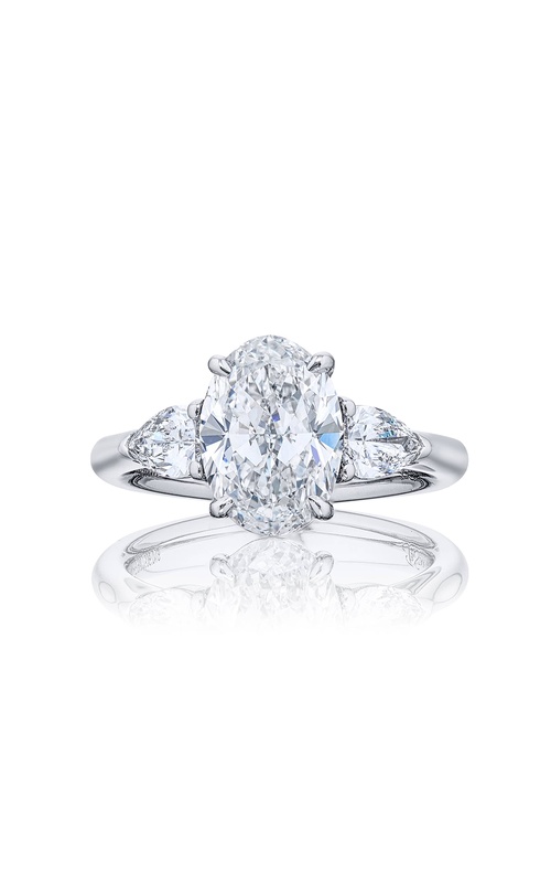 3.04 ct. GIA-Certified Oval-Cut Diamond Ring with Pear-Shaped Side Stones