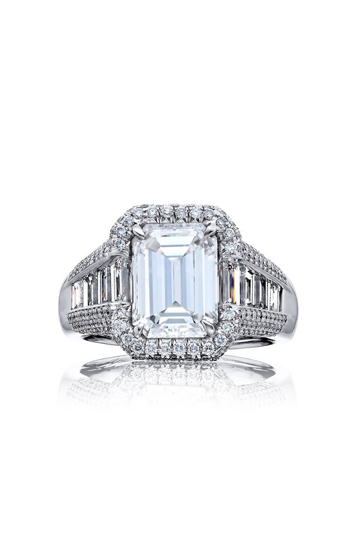 Platinum Emerald-Cut Diamond GIA Certified Micro Pav? Engagement Ring