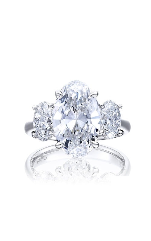 4.05 ct. GIA-Certified Oval-Cut Diamond Ring with Oval Side Stones in Platinum