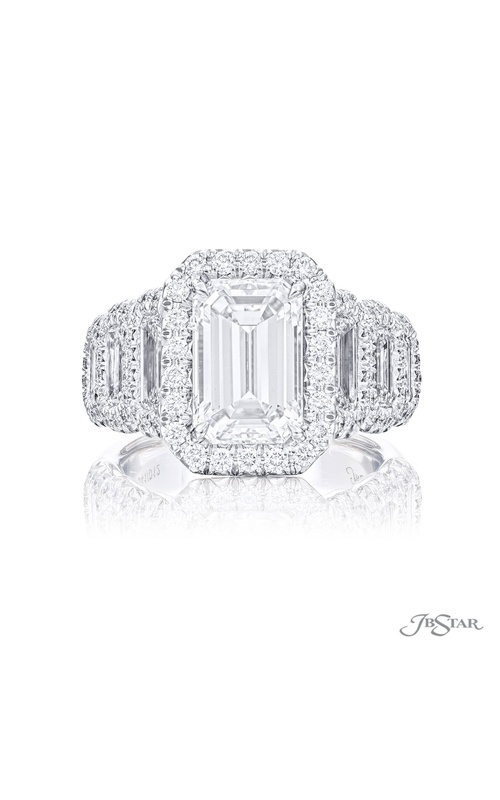Timeless 3.03 ct. Emerald-Cut Diamond Engagement Ring with Micro Pave Accents