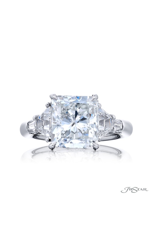 Timeless 5.02 ct. Radiant-Cut Diamond Ring with Tapered Baguette & Trapezoid Accents