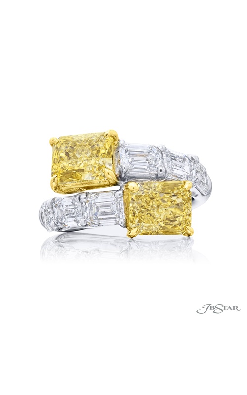 Dazzling Brilliance: GIA-Certified Fancy Yellow Diamond Cocktail Ring ? Radiant and Emerald-Cut Diamonds in Pure Platinum