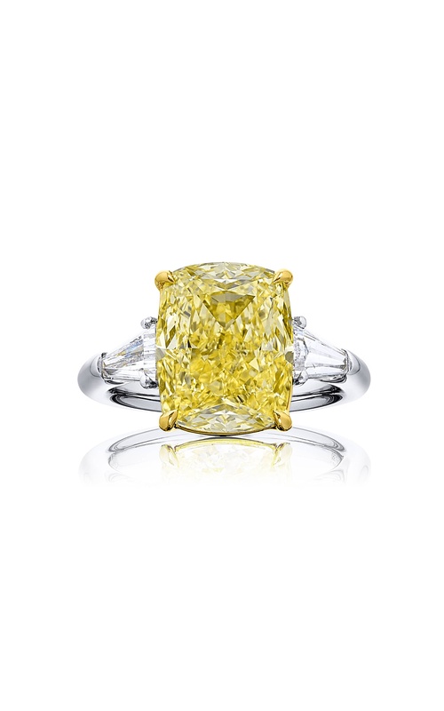 7.18 ct. GIA-Certified Fancy Yellow Cushion-Cut Diamond Ring in Platinum & 18KY Gold