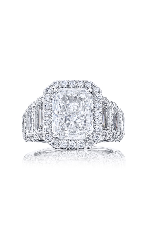 Timeless 4.56 ct. Radiant-Cut Diamond Engagement Ring with Cascading Emerald-Cut Accents