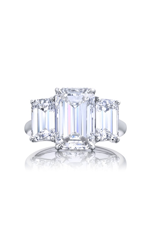 Platinum Emerald-Cut Diamond GIA Certified Engagement Ring