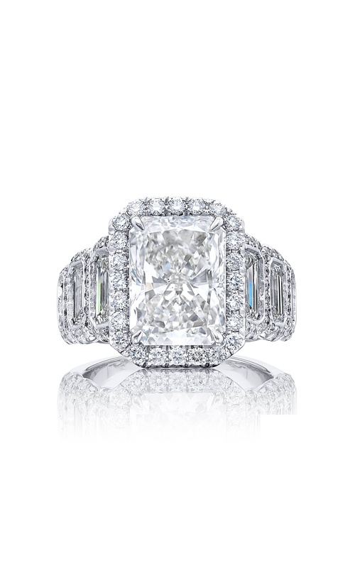 Timeless 5.06 ct. Radiant-Cut Diamond Engagement Ring with Cascading Emerald-Cut Accents