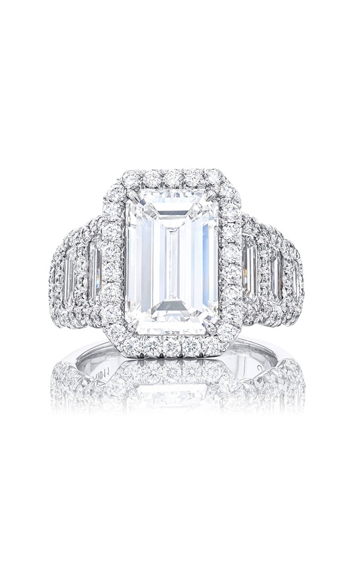 Dazzling 5.03 ct. Emerald-Cut Diamond Engagement Ring in Micro Pave Platinum