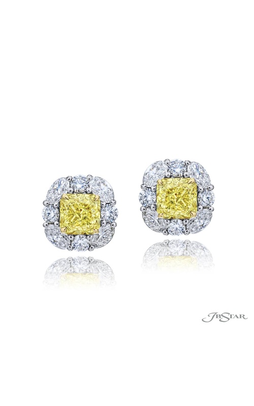 Timeless GIA Certified Fancy Yellow Radiant-Cut Diamond Earrings in Platinum & 18K Yellow Gold