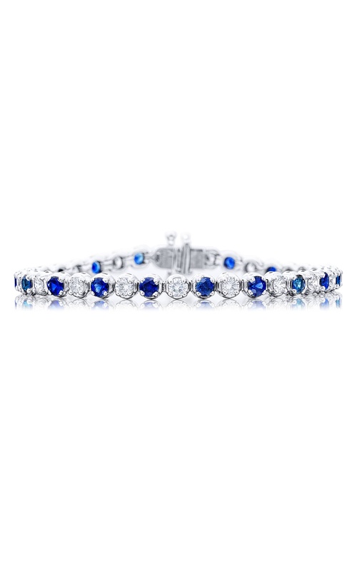 Platinum Round Sapphire and Diamond Bracelet