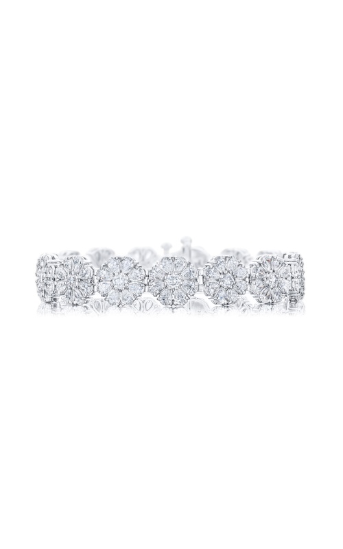 Platinum Pear-Shaped Diamond Floral Bracelet