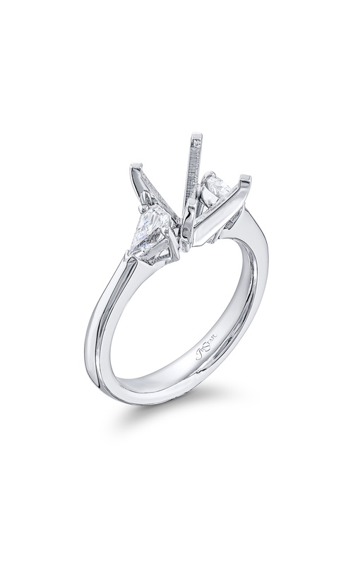 Diamond Semi Mount Ring Kite Cut Shared Prong Setting