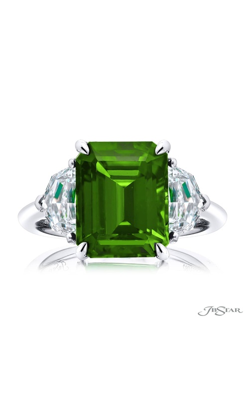 5.26 ct Certified Vivid Green Emerald & Diamond Ring | Emerald-Cut Emerald with Epaulet Diamonds in Platinum | Breathtaking Radiance by Jb Star