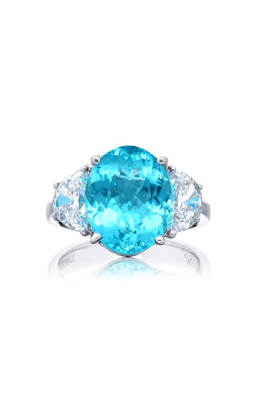 Platinum Oval Paraiba Ring
