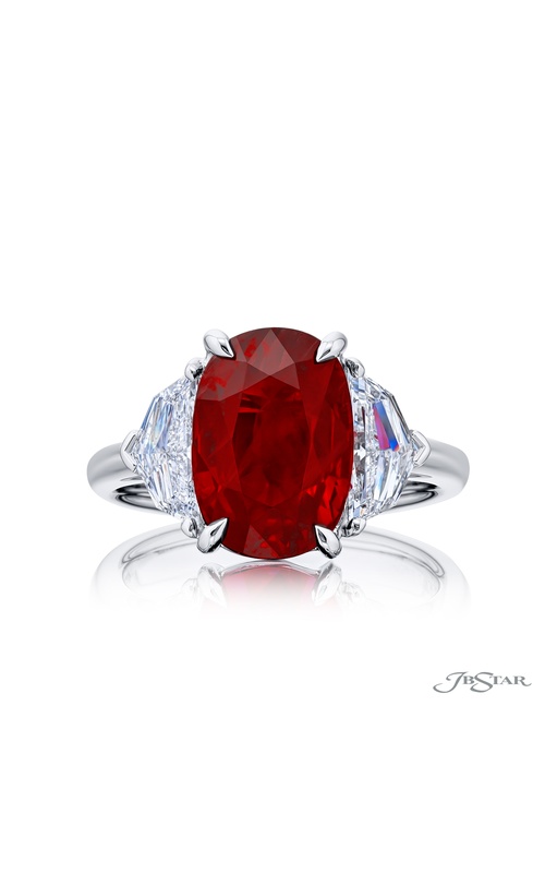 6.08 ct GRS Certified Burmese Ruby & Diamond Ring | Vivid-Red Cushion-Cut Ruby with Epaulet Diamonds in Platinum