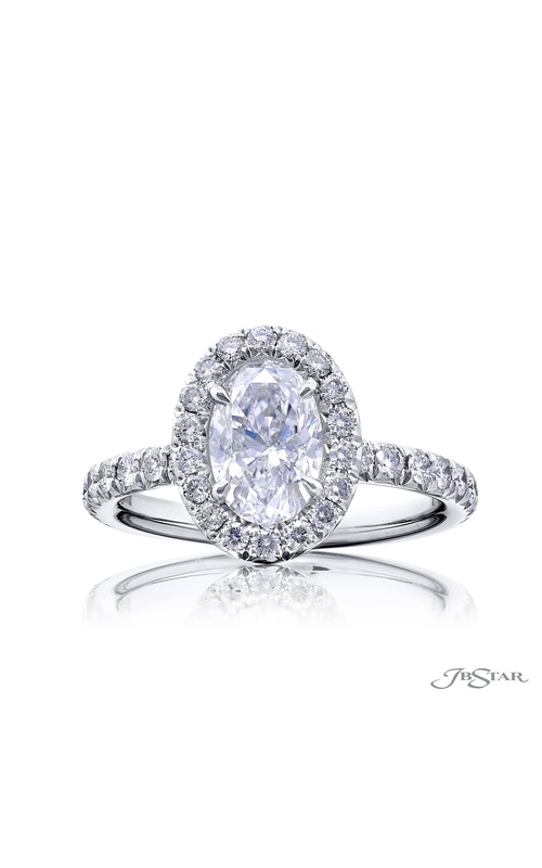 1.20 ct. GIA-Certified Oval-Cut Diamond Ring with Micro Pave Accents in Platinum