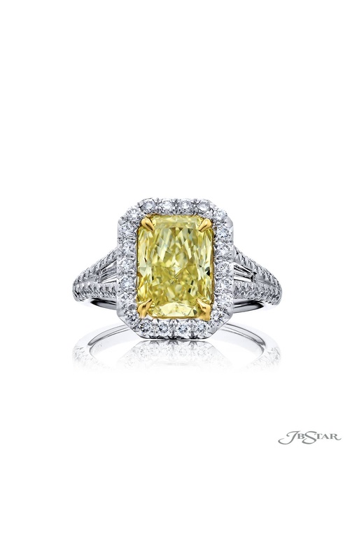 2.54 ct. GIA-Certified Fancy Yellow Radiant-Cut Diamond Ring in Platinum & 18K Yellow Gold