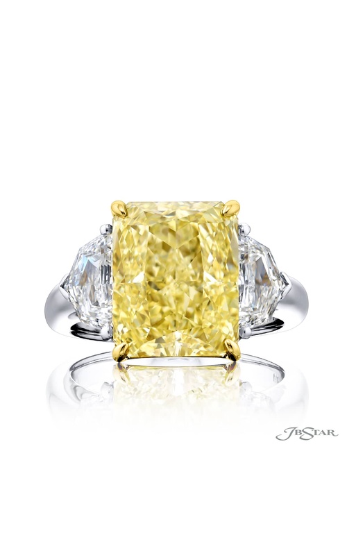 8.01 ct. GIA-Certified Fancy Yellow Radiant-Cut Diamond Ring with Epaulette Side Stones in Platinum & 18K Yellow Gold