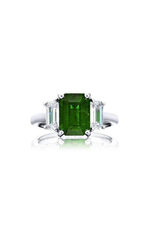 Stunning 2.41 ct. Emerald-Cut Emerald and Diamond Ring in Platinum