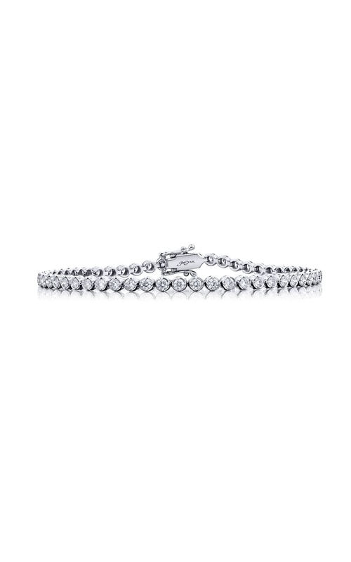14KW Gold Round Diamond Bezel Bracelet