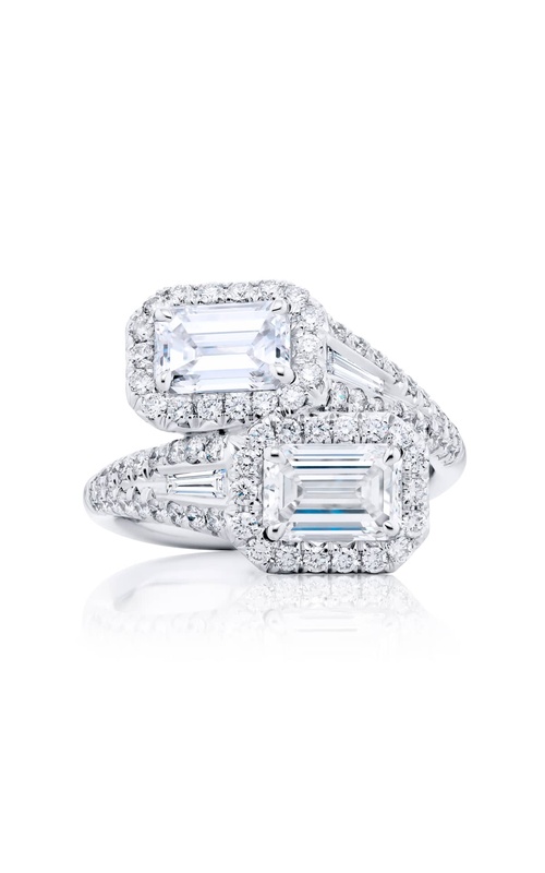 Platinum Emerald-Cut Diamond Certified Twogether Ring