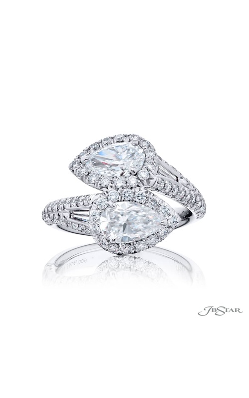 Platinum Pear-Shaped Diamond Certified Twogether Ring