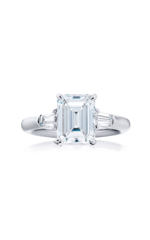 Platinum Emerald-Cut Diamond Certified Ring