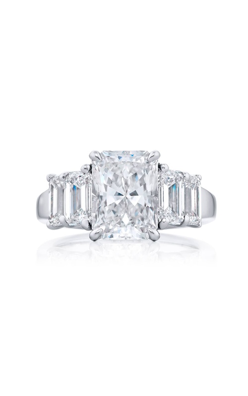 3.03 ct. GIA-Certified Radiant-Cut Diamond Ring with Emerald-Cut Side Stones in Platinum