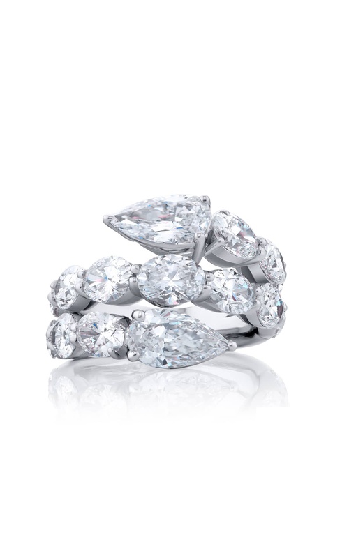 Platinum Pear-Shaped Diamond Certified Twogether Ring