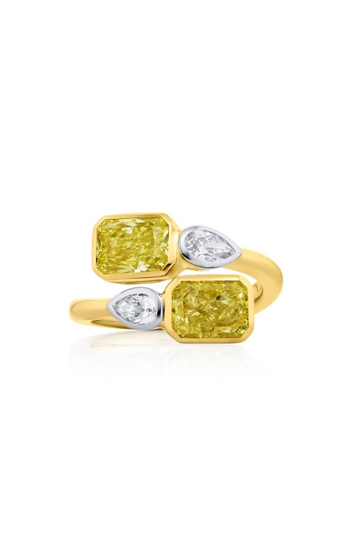 18K Yellow Gold Radiant-Cut Fancy Yellow Diamond Certified Twogether Ring