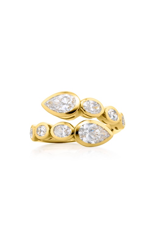 18K Yellow Gold Pear-Shaped Diamond Certified Twogether Ring
