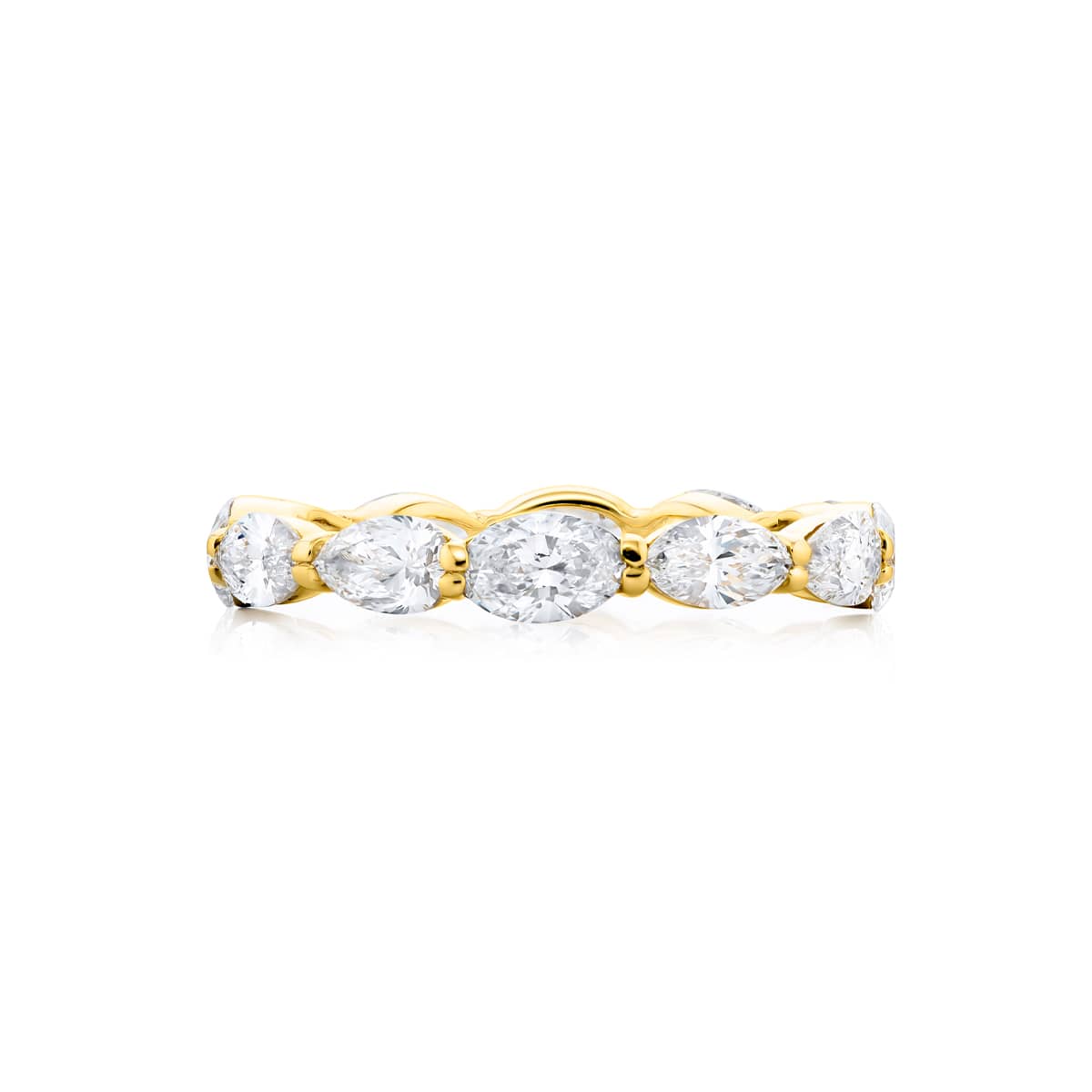 Platinum Oval and Pear-Shaped Diamond Eternity Band
