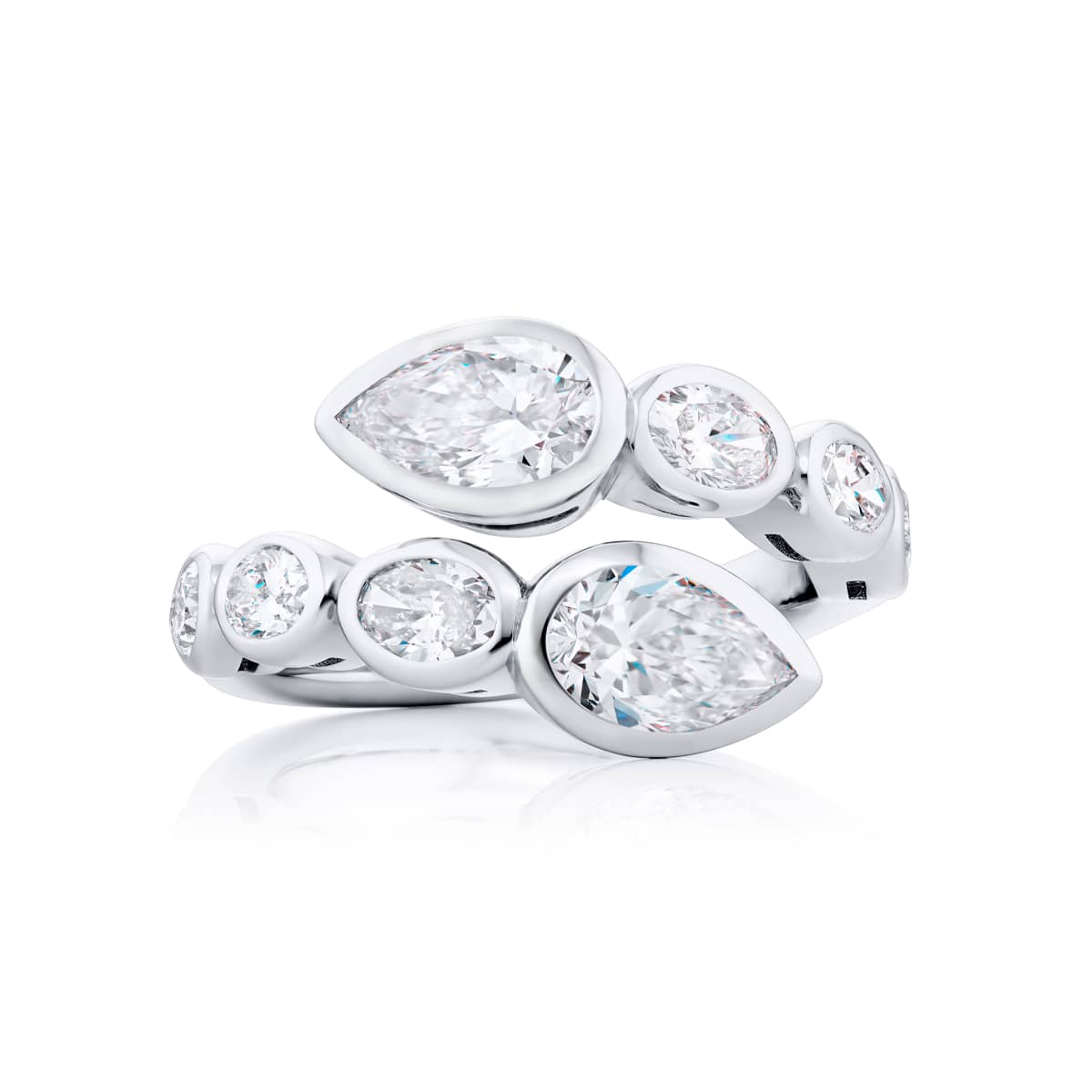 Platinum Pear-Shaped Diamond Certified Twogether Ring
