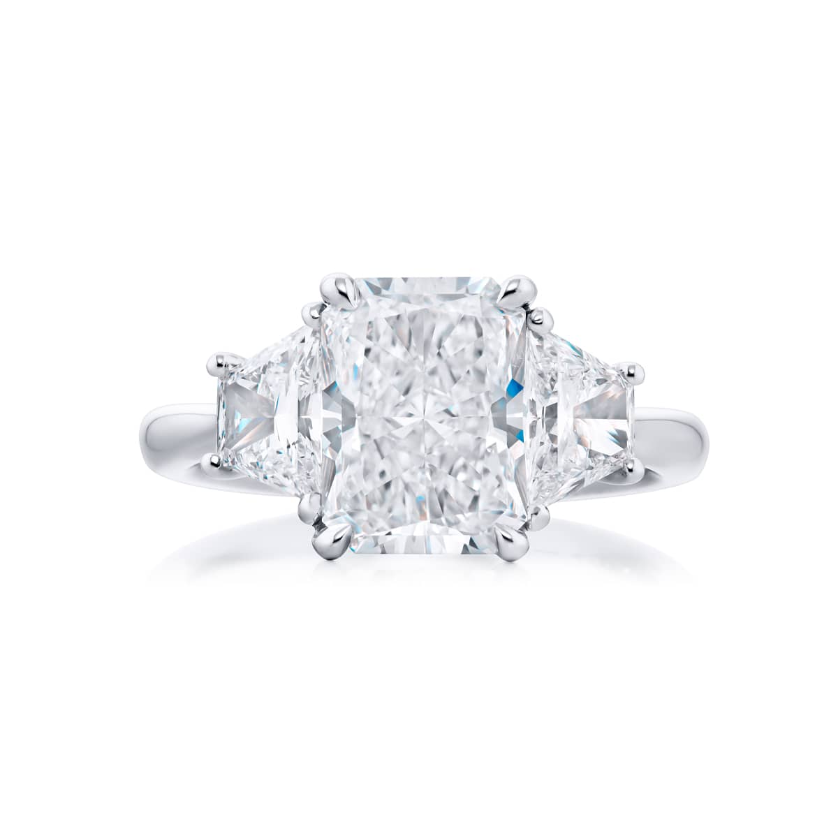 Platinum Radiant-Cut Diamond Certified Ring