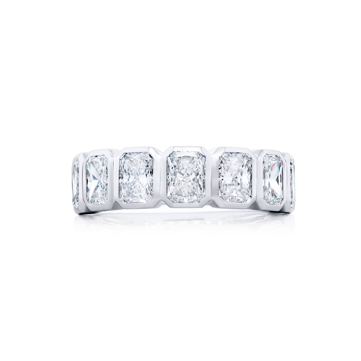 Platinum Radiant-Cut Diamond Certified Bezel Band