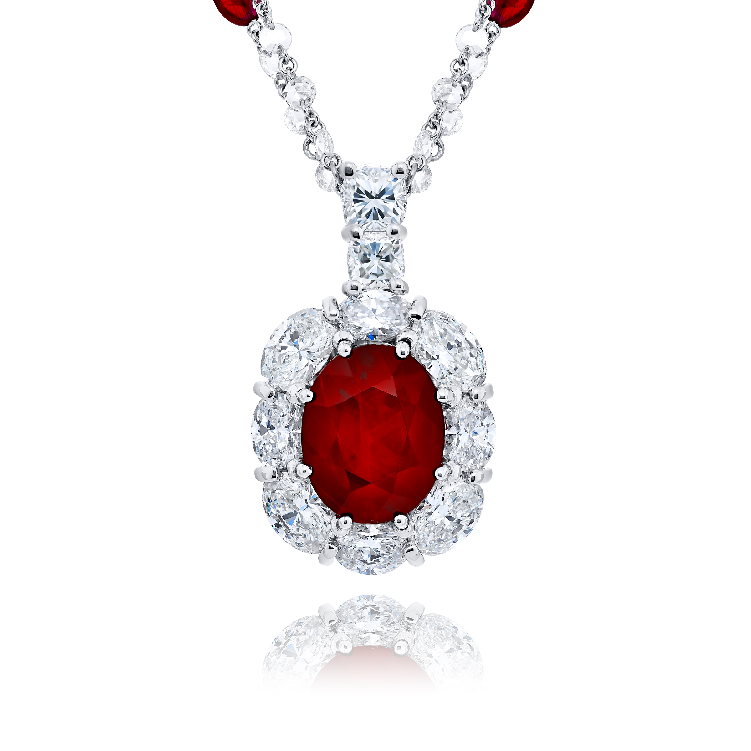 Platinum Oval Ruby Certified Pendant