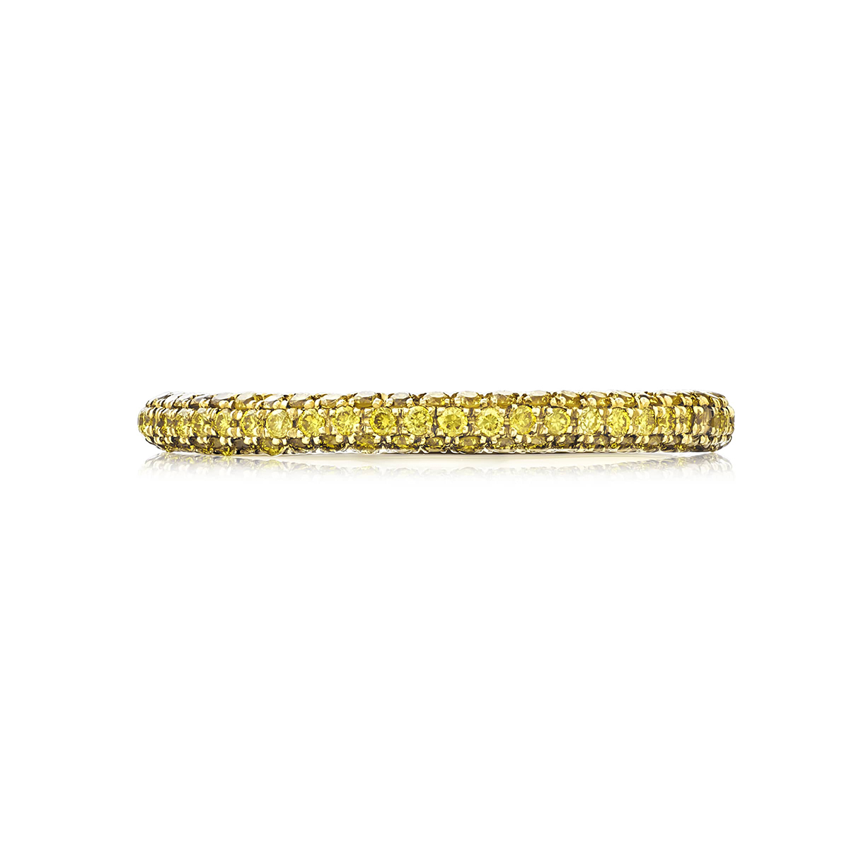 18K Yellow Gold Round Fancy Yellow Diamond Half-Set Micro Pav? Band