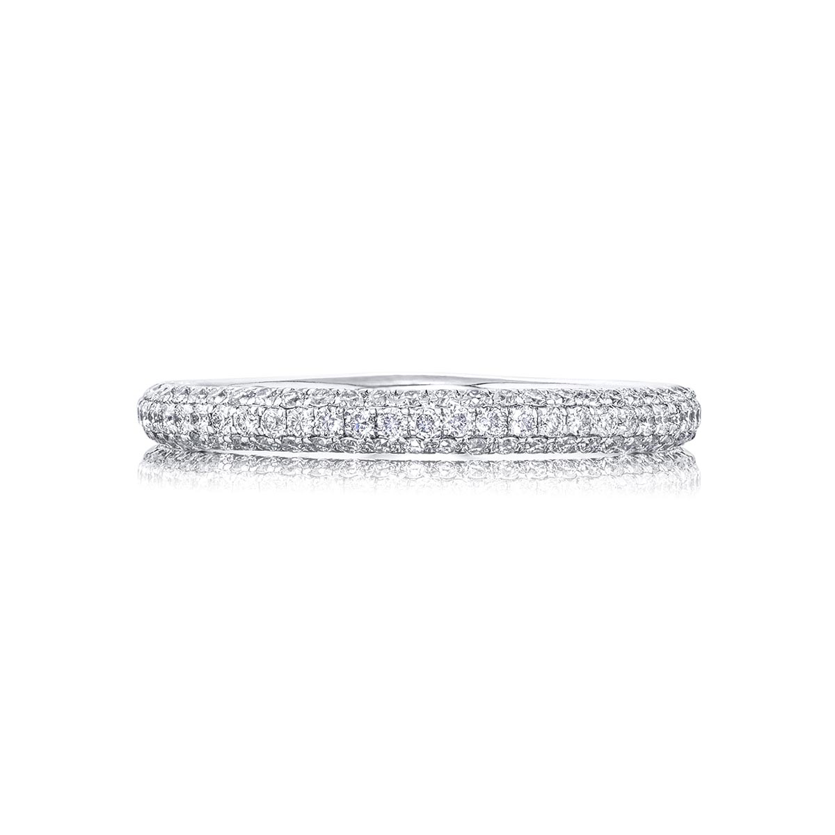 Platinum Round Diamond Three-Sided Micro Pav? Band