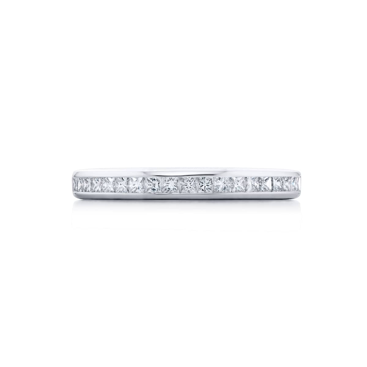 Platinum Princess-Cut Diamond Single-Row Channel Set Band