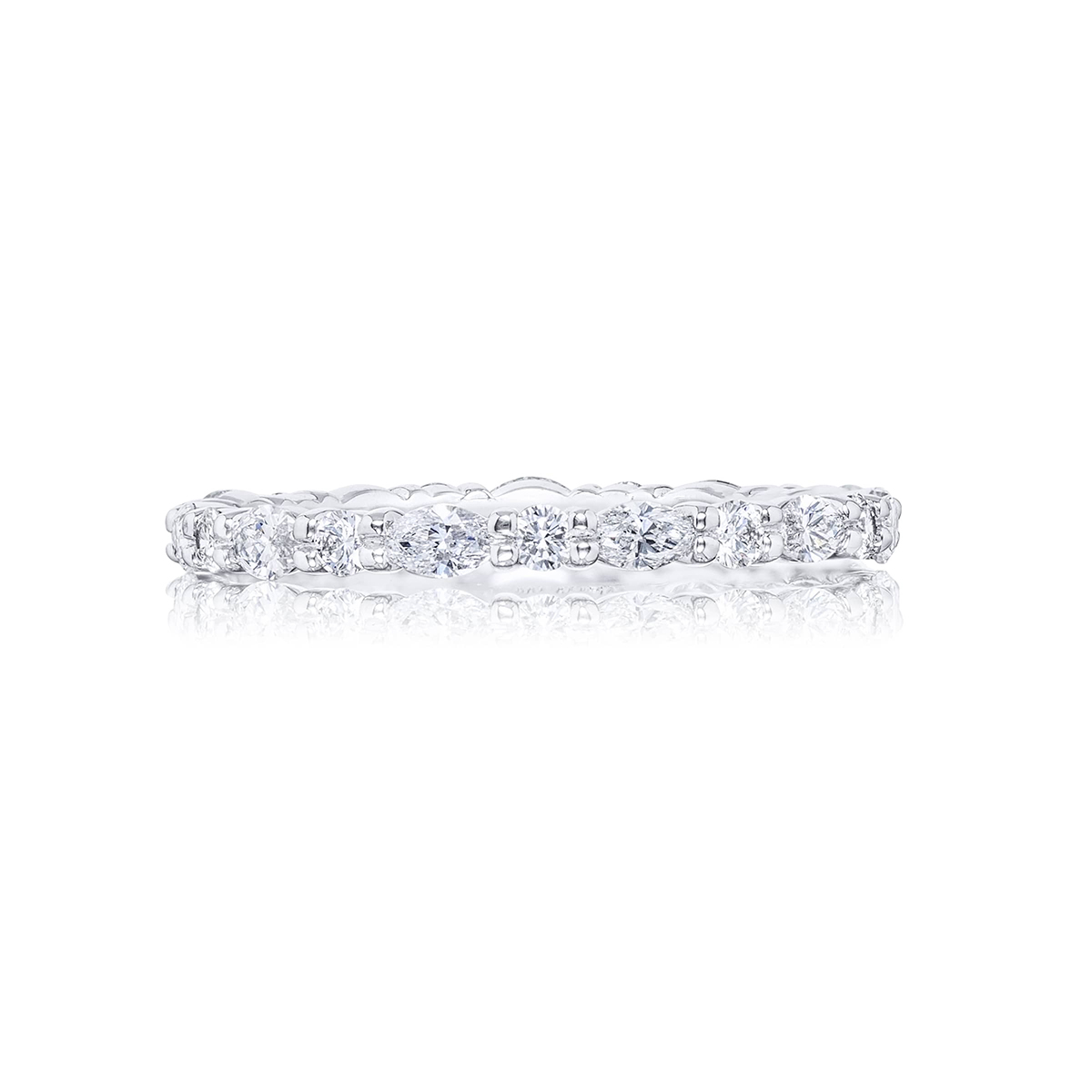 Platinum Round and Marquise Diamond Eternity Band