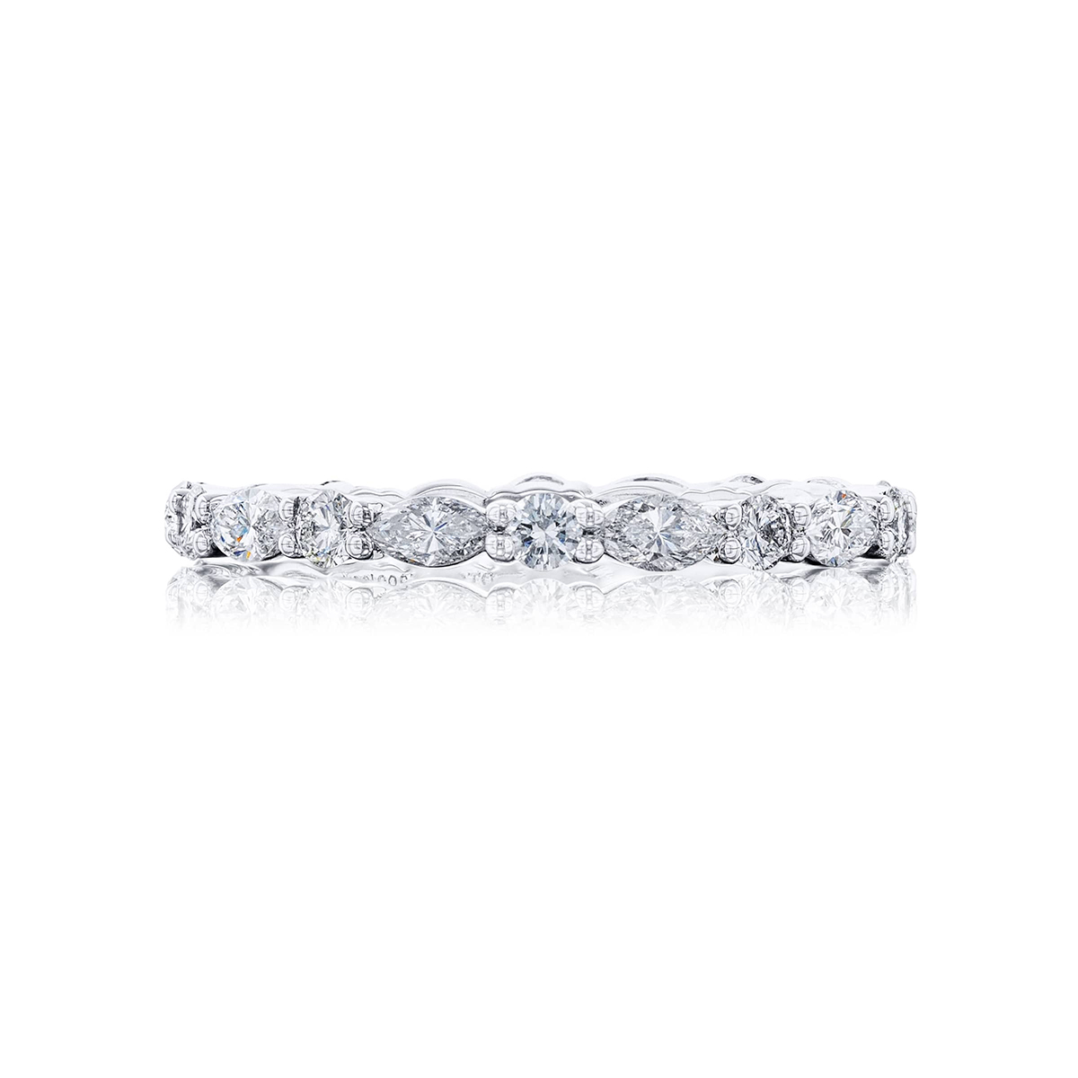 Platinum Marquise and Round Diamond Eternity Band