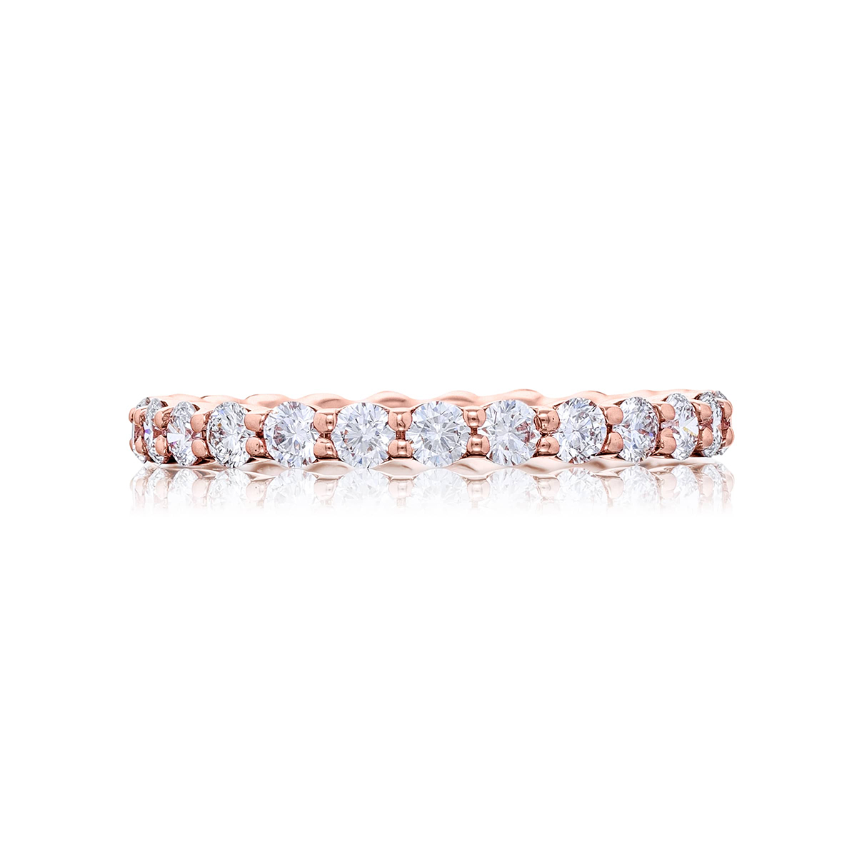 18K Pink Gold Round Diamond Eternity Band