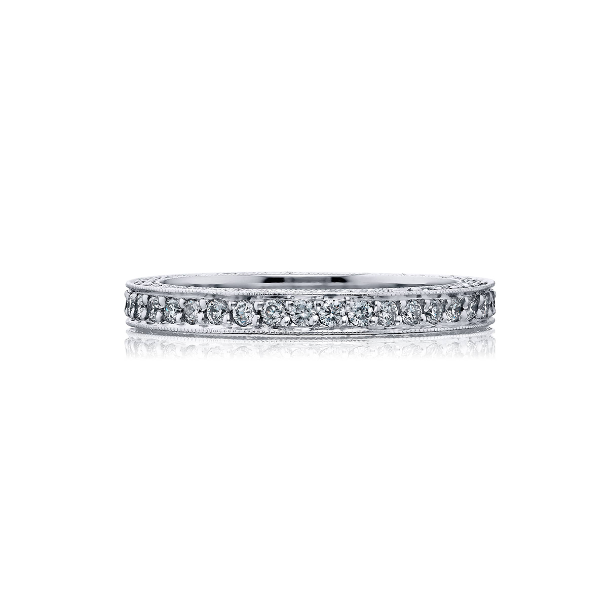 Platinum Round Diamond Micro Pav? Eternity Band