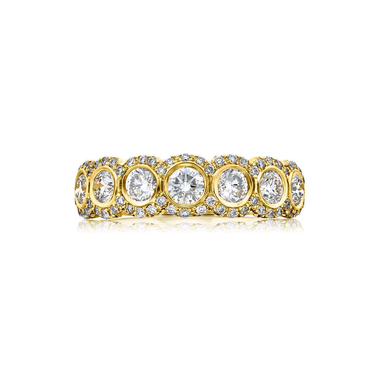 Signature Diamond Band | Seven Round-Cut Diamonds with Micro-Pave in 18K Yellow Gold