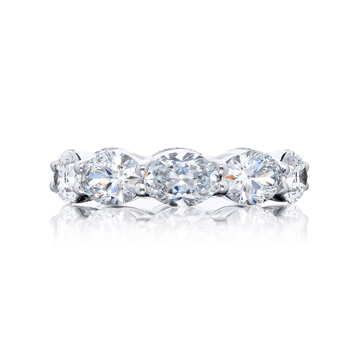 Platinum Oval Diamond Certified Eternity Band