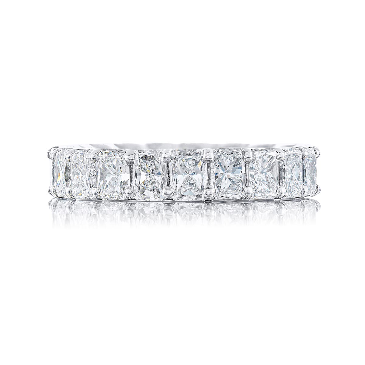 Platinum Radiant-Cut Diamond Eternity Band