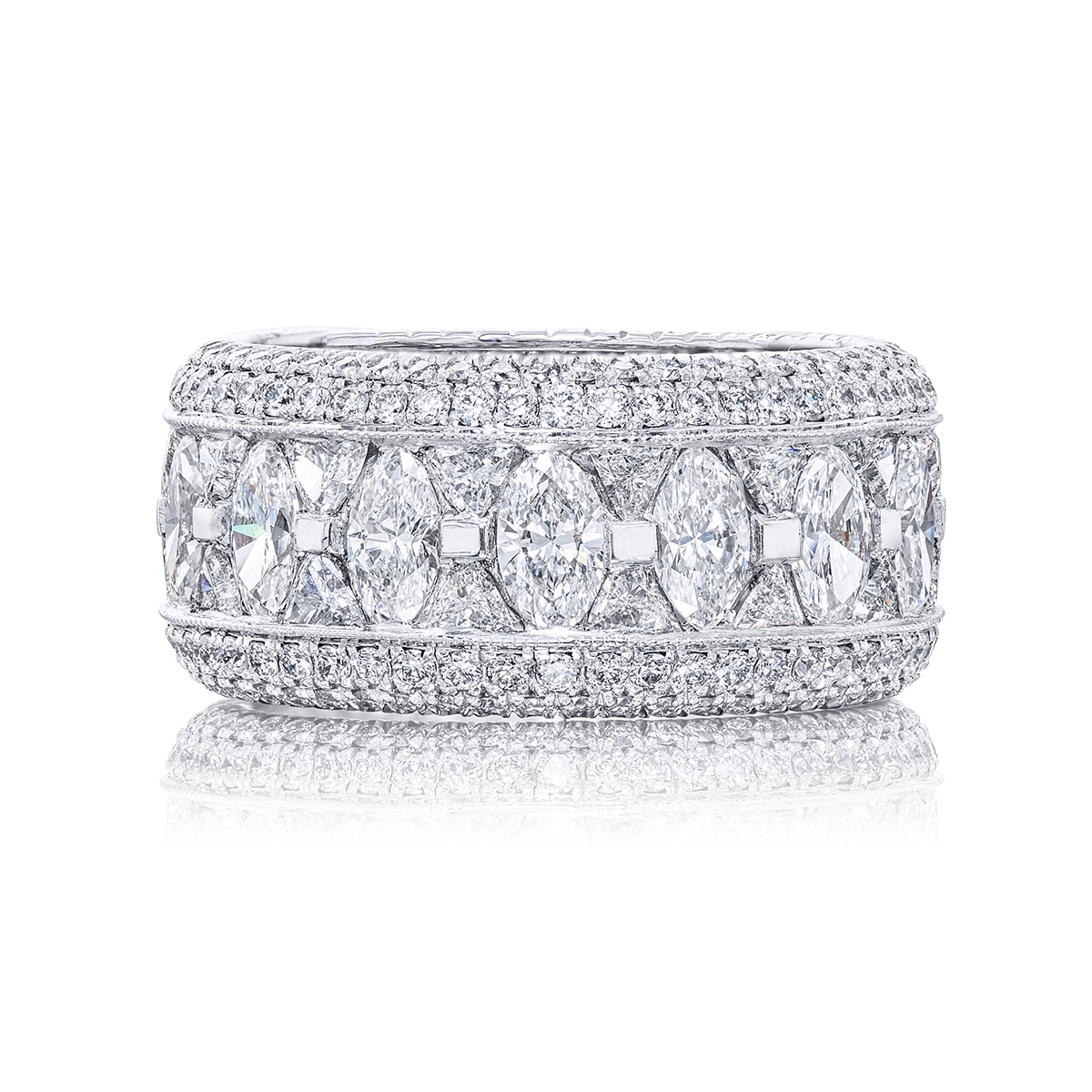 Platinum Marquise Diamond Micro Pav? Eternity Band