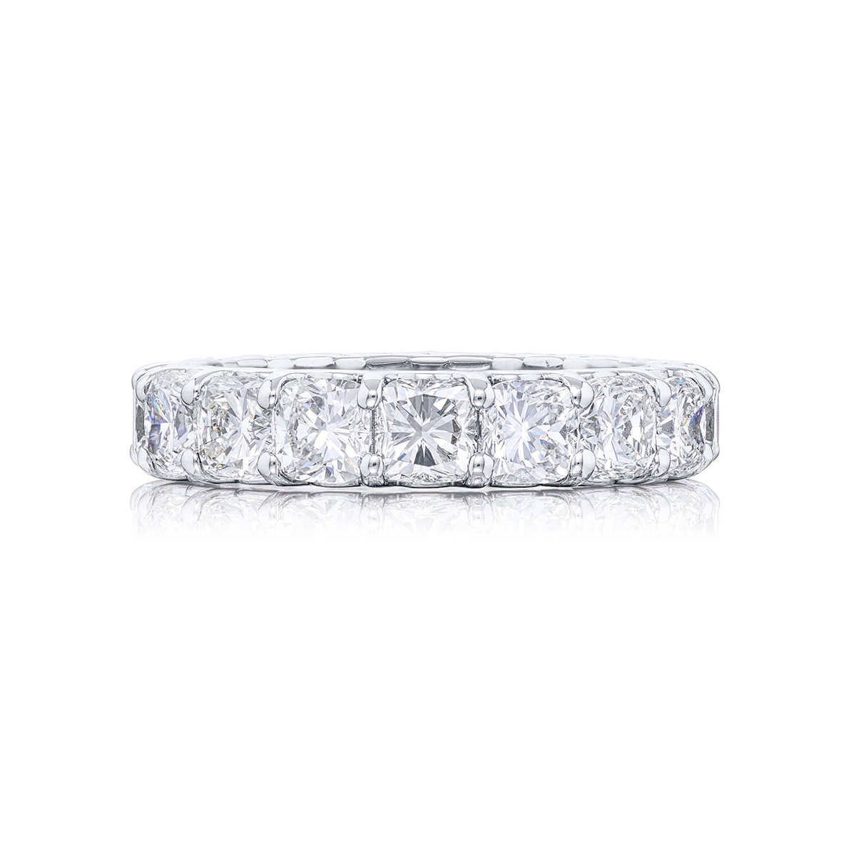 Platinum Cushion-Cut Diamond Eternity Band