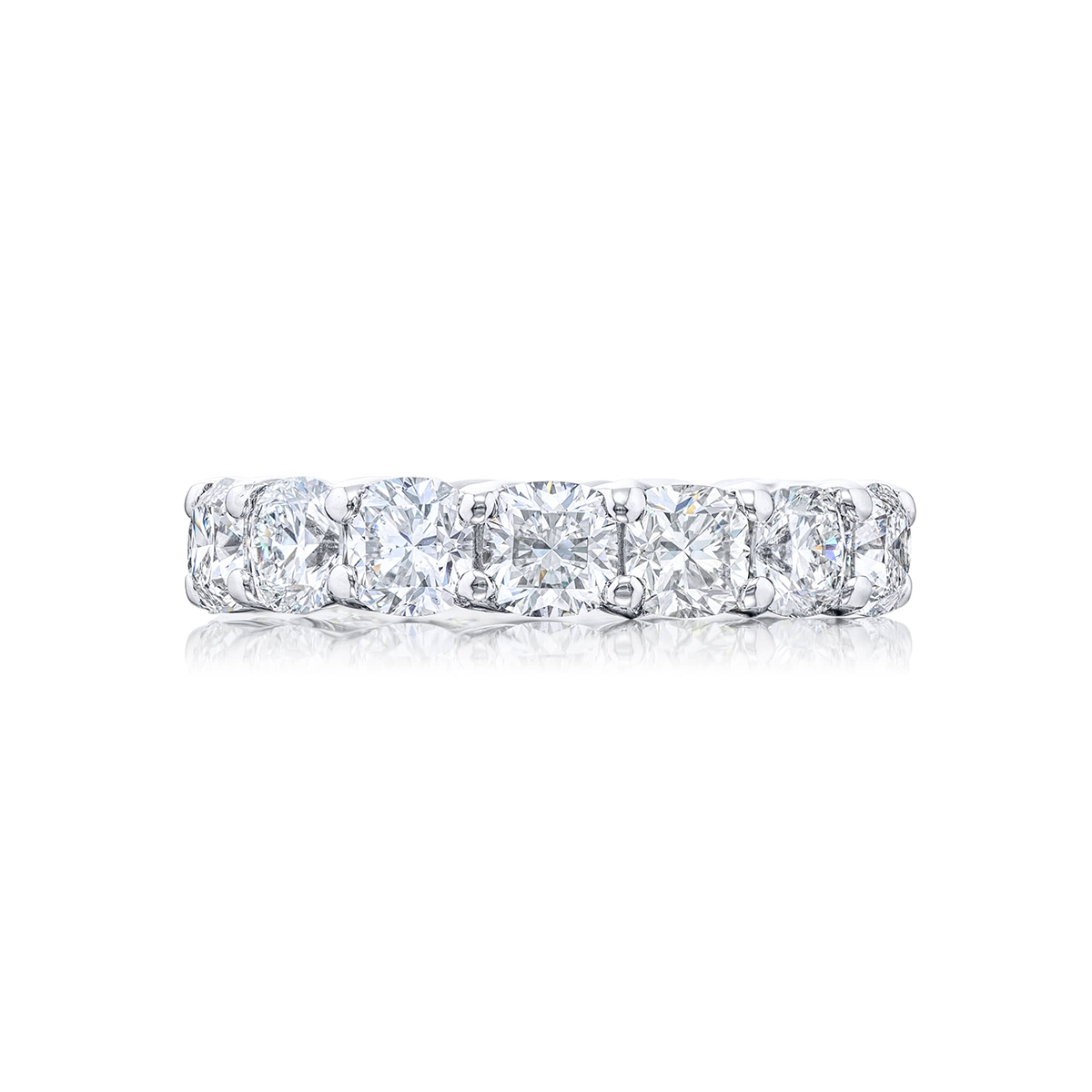 Platinum Cushion-Cut Diamond Eternity Band