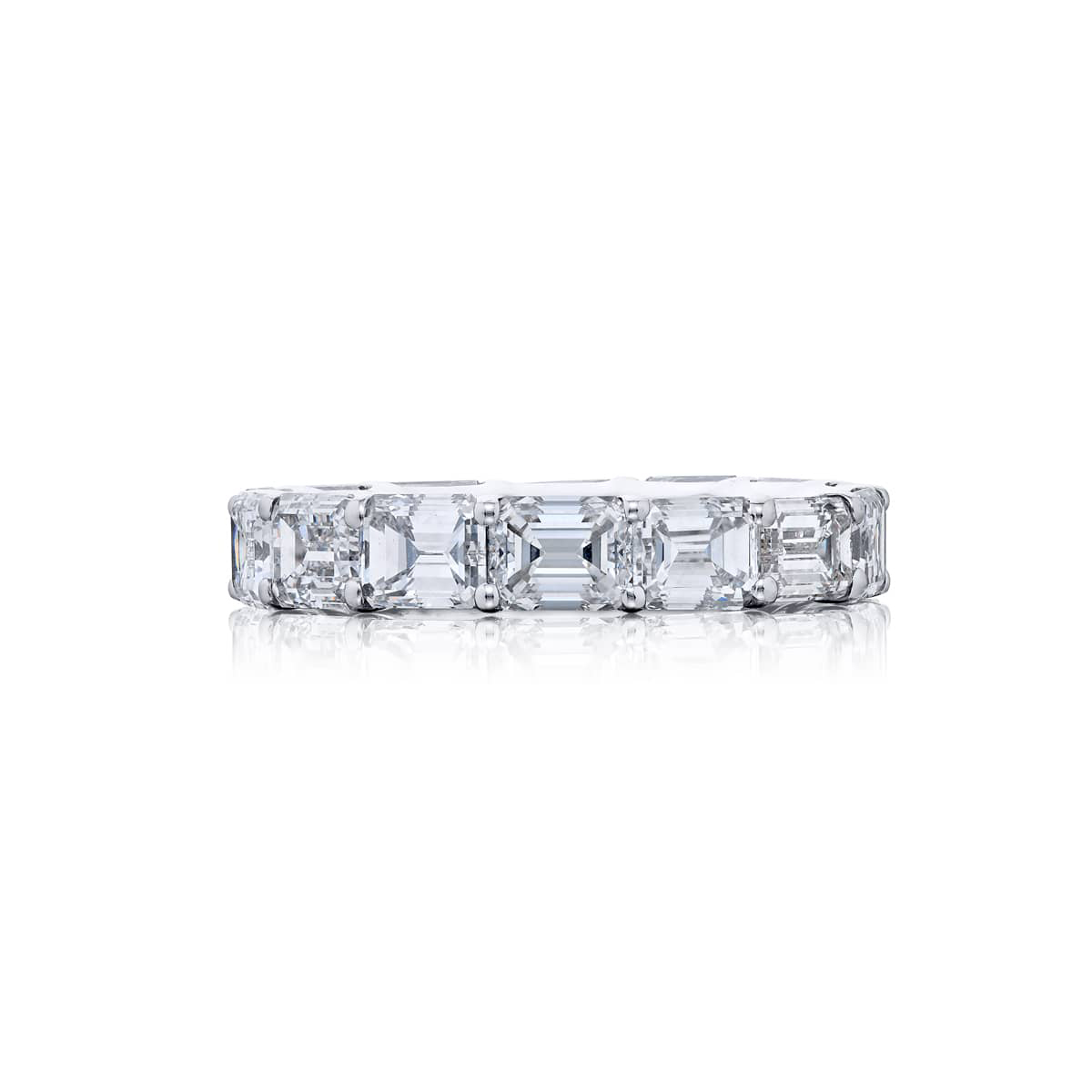 Platinum Emerald-Cut Diamond Eternity Band
