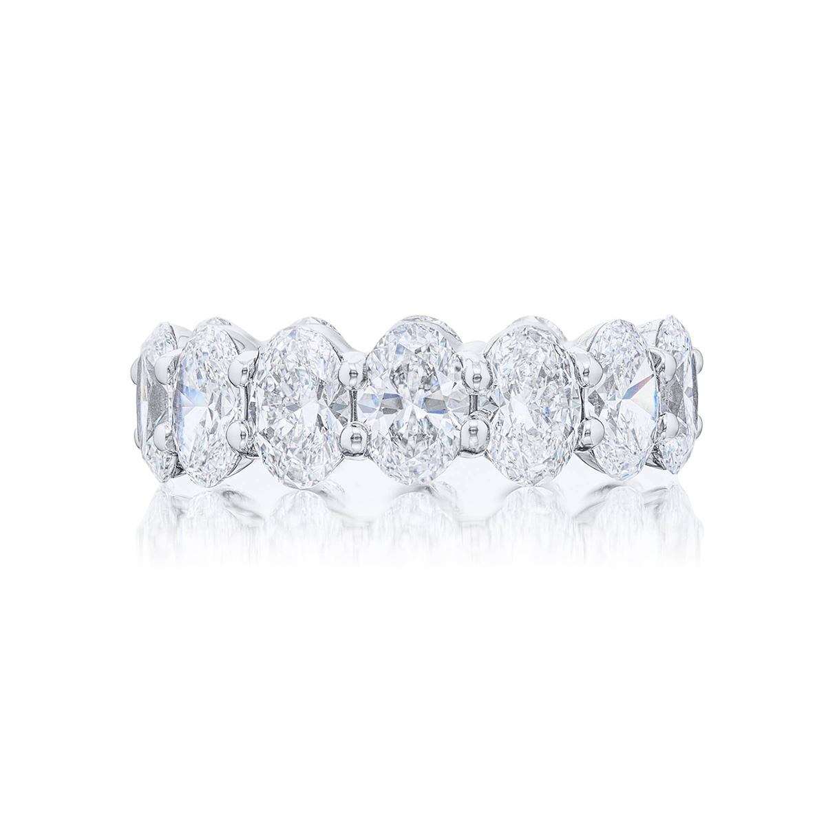 Platinum Oval Diamond Certified Eternity Band